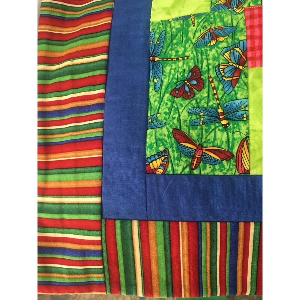 Mary Engelbreit Handmade Quilt Baby Crib Blanket Butterfly Dragonfly 37x47